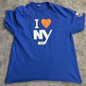 NY Islanders I ❤️ NY Blue T-Shirt NHL Hockey Fan Tee - XL